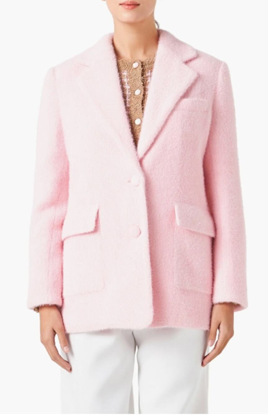 Endless Rose Textured Single Breasted Blazer Size Small